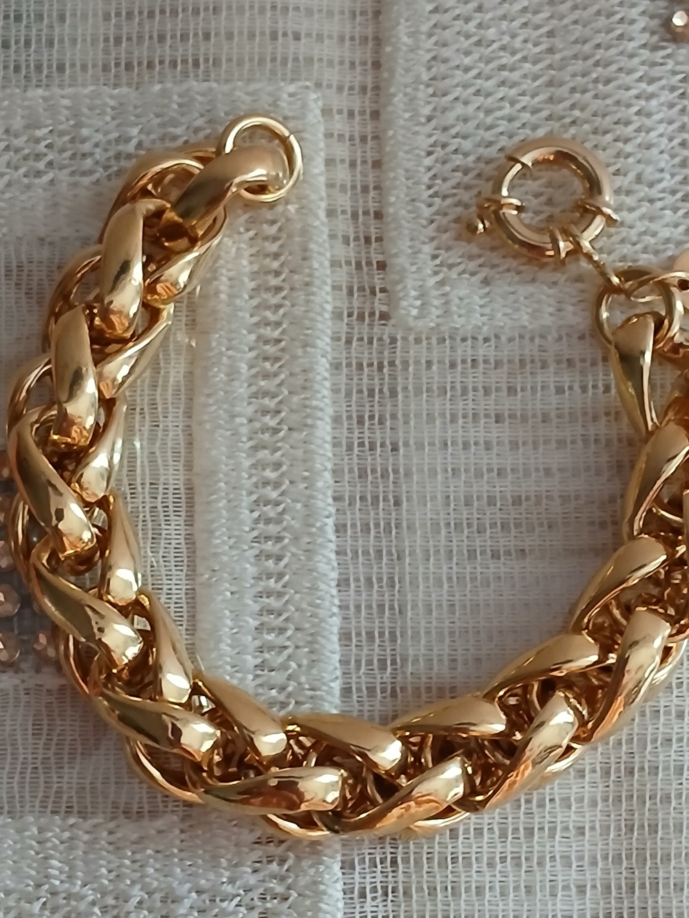 OTC Italy 18K BRZ Chain Large Chunky Bracelet Toggle Clasp Vintage